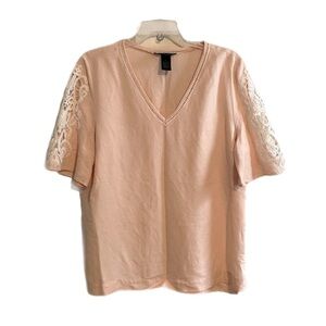 Linen Crochet Lace Detail Blouse Pink
Pull-on L